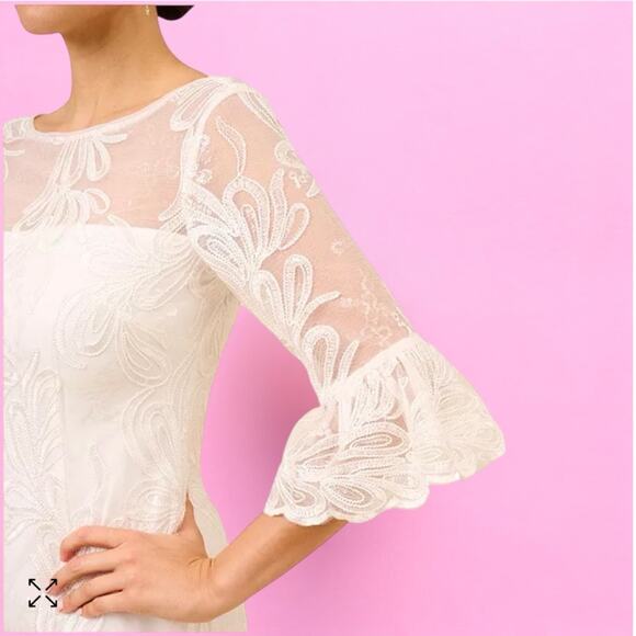 Adrianna Papell Soutache Embroidered Flare Sleeve Sheath Dress Size 4 & 6 NWT - Picture 3 of 7